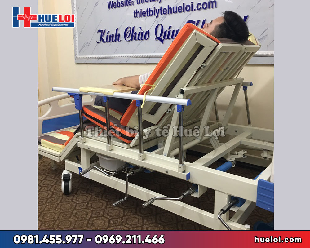 Giường bệnh đa năng cao cấp 4 tay quay A01-III có vỉa chắn